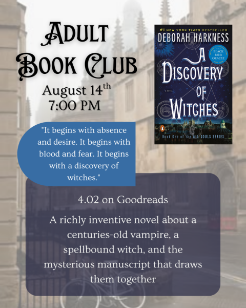 Adult Book Club for August 14 2025