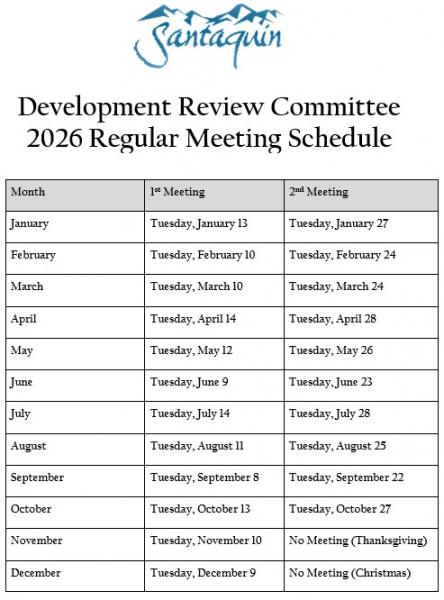 DRC 2026 Meeting Schedule