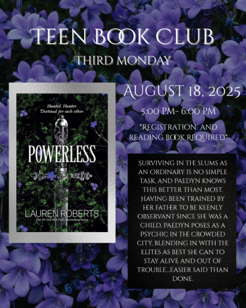 Teen Book club for August 2025