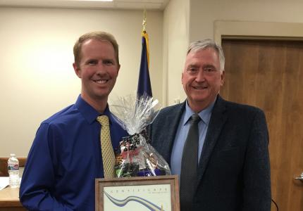 Jon Lundell and Mayor Olson