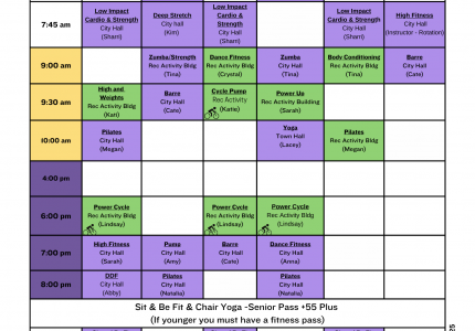 Fitness Schedule