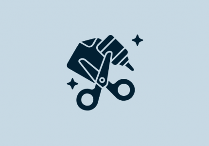Blue banner image with craft icon for a kids crafting class