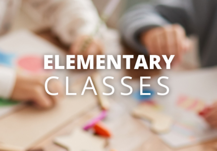 banner image with kids crafting at a table