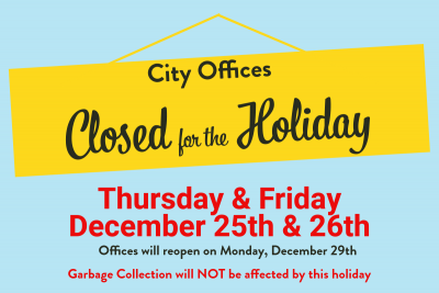 Closed for Christmas Holiday