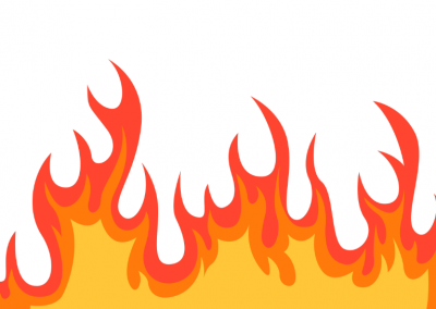 white background with image of cartoon flames.