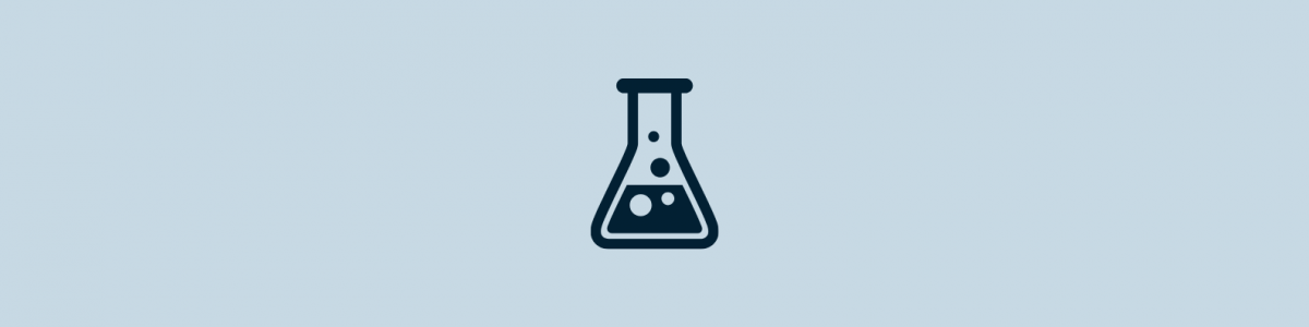 Blue Banner with science beaker icon for kids science class