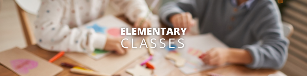 banner image with kids crafting at a table
