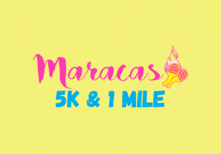 Yellow background image with Maracas logo, and 5k text promoting upcoming race.